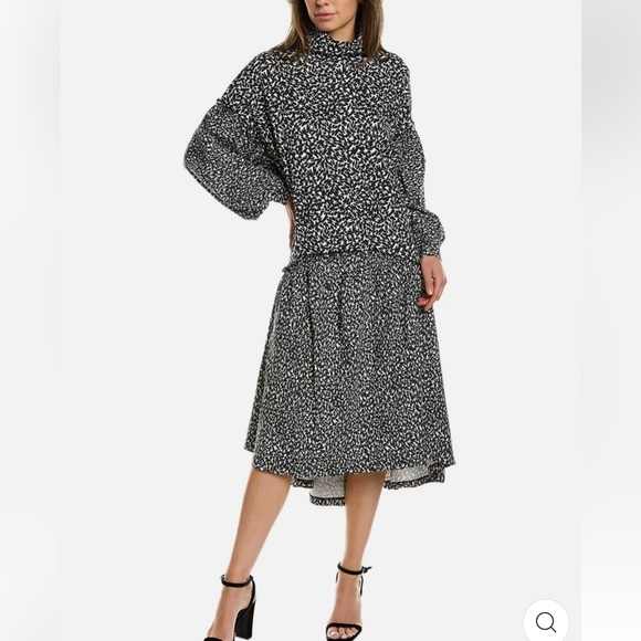 Ted Baker Dresses & Skirts - Ted Baker Black and White Floral Tiered Toddl Long Sleeve Midi Peasant Dress